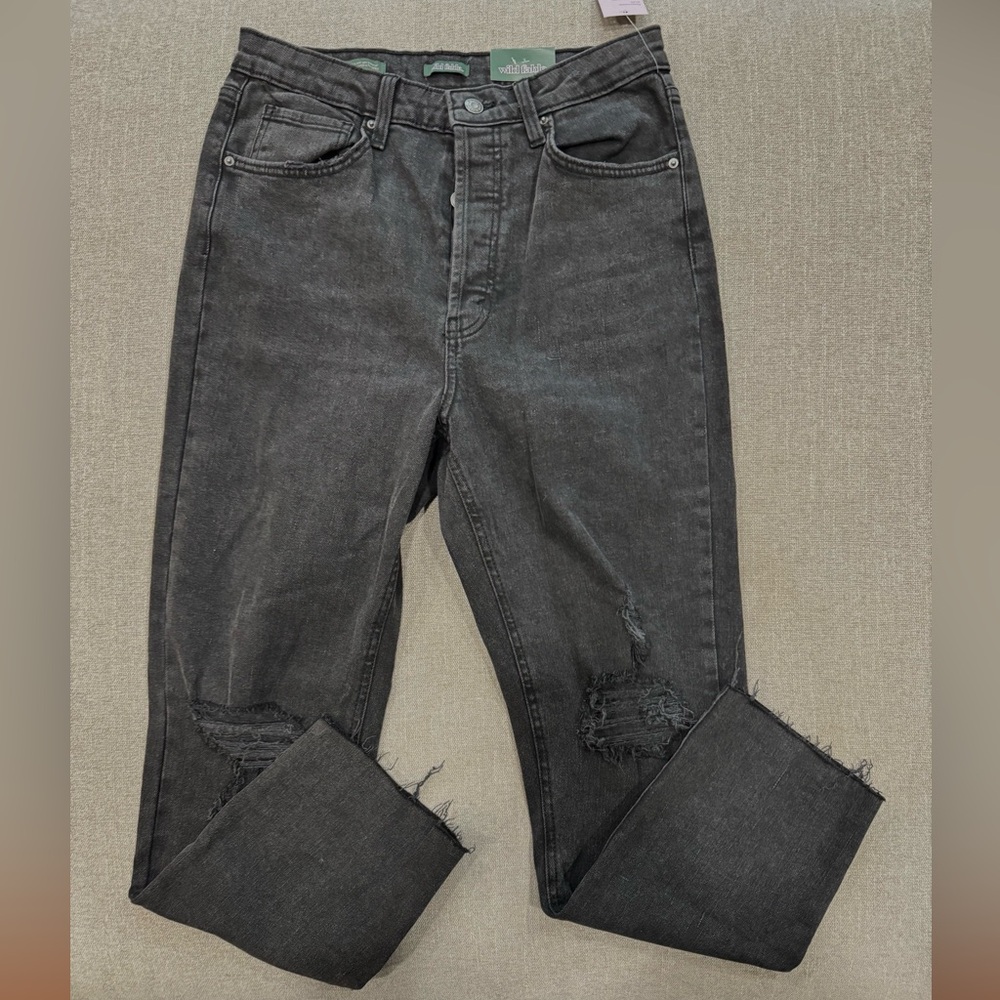 Wild Fable super high rise straight Responsible Style Distressed Black Men Jeans